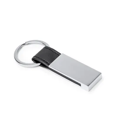 Llavero metálico Bouler con cinta de PU personalizable