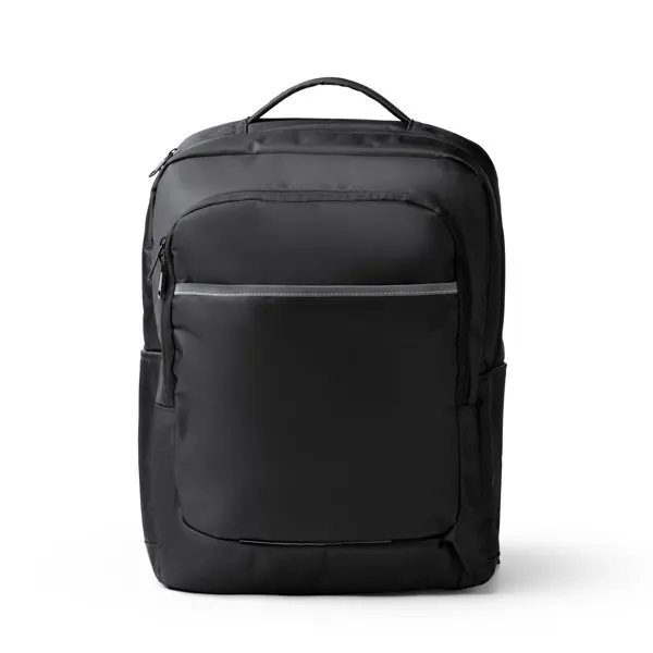 Mochila portátil Sundar 16 pulgadas nylon reciclado 420D en negro de nylon reciclado 420D, vista frontal