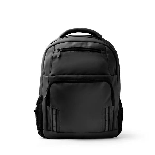 Mochila portátil Conely 15 pulgadas RPET 300D reflectante en negro de RPET 300D, vista frontal