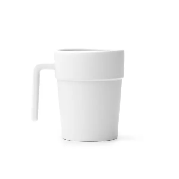 Taza de cerámica mate Danek interior de color 250 ml en blanco de cerámica, vista frontal