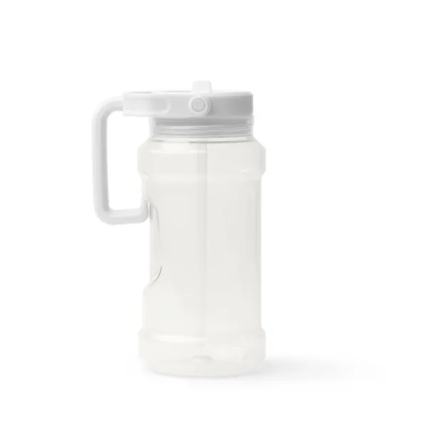 Bidón deportivo PETG Metzer 1,5 l con pajita en blanco de PETG, PP, vista frontal