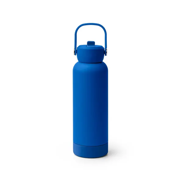 Bidón de acero reciclado Midgar con pajita 730 ml en royal de acero inoxidable 304 reciclado, PP, TPR, vista frontal