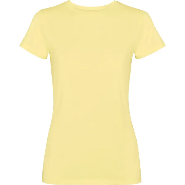 Camiseta de algodón Fiyi efecto lavado 180 g mujer en amarillo sweet lavado de 100% algodón, 180 g/m², vista frontal