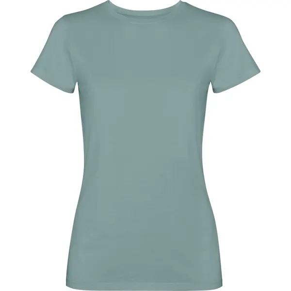 Camiseta de algodón Fiyi efecto lavado 180 g mujer en verde pato lavado de 100% algodón, 180 g/m², vista frontal