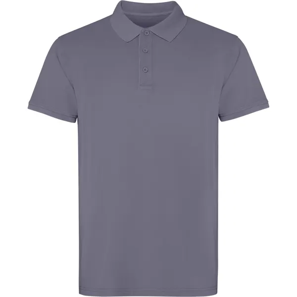 Polo de algodón piqué Cobain 200 g unisex en gris cielo lavado de 100% algodón, 200 g/m², vista frontal