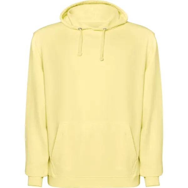 Sudadera Kenia con capucha algodón efecto lavado 250 g en amarillo sweet lavado de 100% algodón, 250 g/m², vista frontal