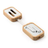 Auriculares inalámbricos Blues con estuche de bambú de carcasa exterior: bambúCarcasa interior:, vista frontal