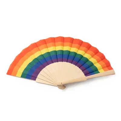 Abanico de madera con tela estampada personalizable