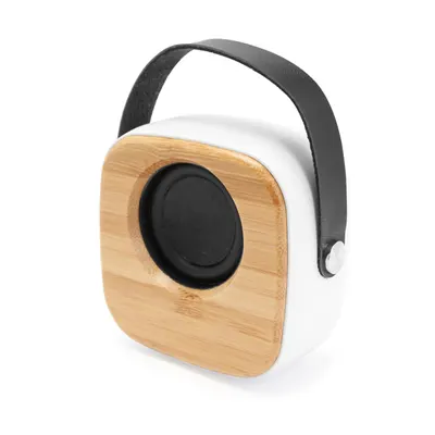 Altavoz Bluetooth ABS y bambú con asa personalizable
