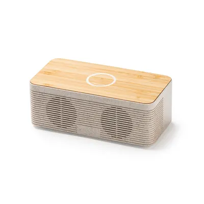 Altavoz Bluetooth 5 W fibra de trigo y carga 10 W personalizable