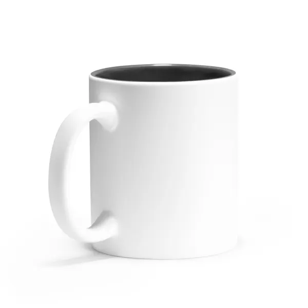 Taza de cerámica Roibo exterior mate láser 350 ml en negro de cerámica, vista frontal