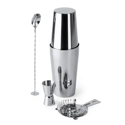 Set de coctelería acero inoxidable Larius con bolsa personalizable
