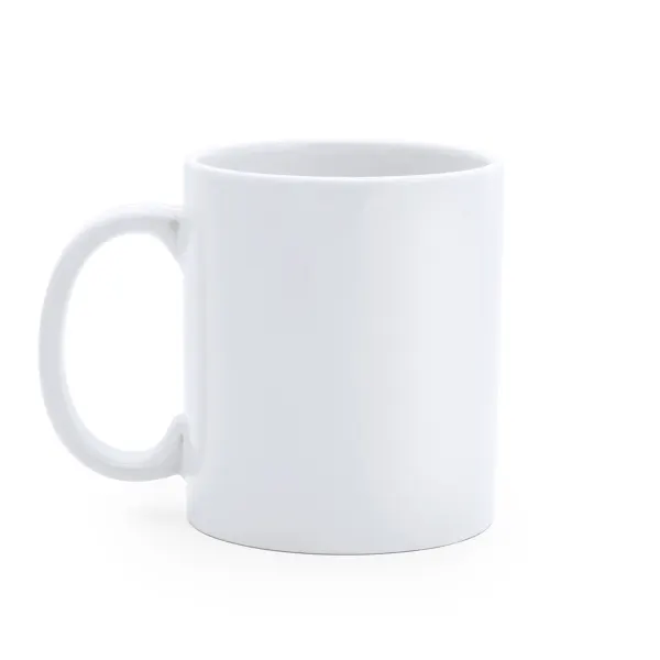 Taza de cerámica Yuca 370 ml en blanco de cerámica, vista frontal
