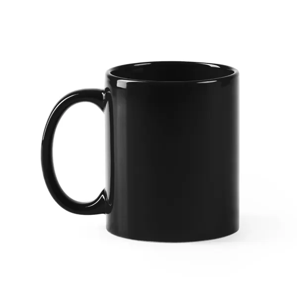 Taza de cerámica Papaya de colores 370 ml en negro de cerámica, vista frontal
