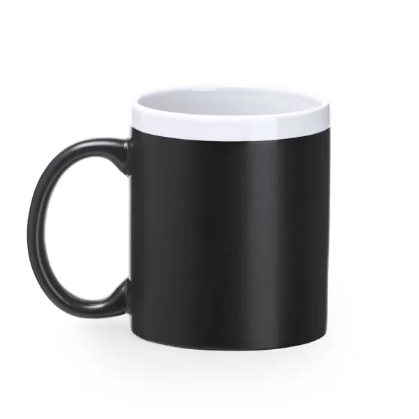 Taza pizarra Palta con tiza 350 ml en blanco de pizarra, vista frontal