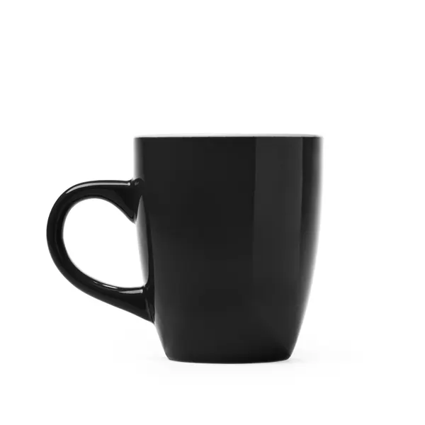 Taza de cerámica esmaltada Nolo 300 ml en negro de cerámica, vista frontal