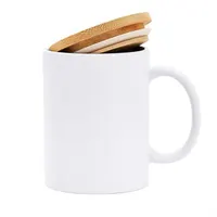 Taza de cerámica mate Berry con tapa de bambú 370 ml de cerámica y bambú, detalle 1