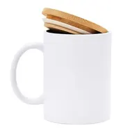 Taza de cerámica mate Berry con tapa de bambú 370 ml de cerámica y bambú, detalle 2