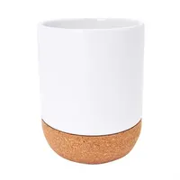 Taza de cerámica mate Rosella base de corcho 420 ml de cerámica y corcho, vista lateral