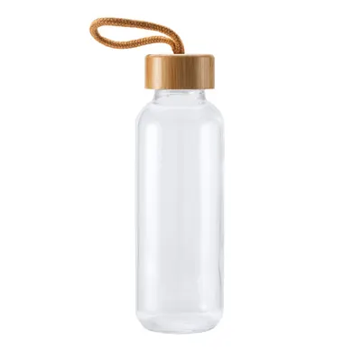 Botella de cristal Trilby 450 ml tapón de bambú y cinta