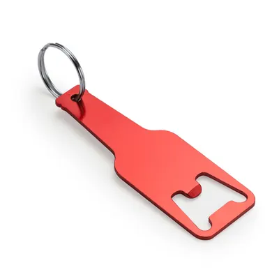 Llavero abridor de aluminio forma de botella personalizable