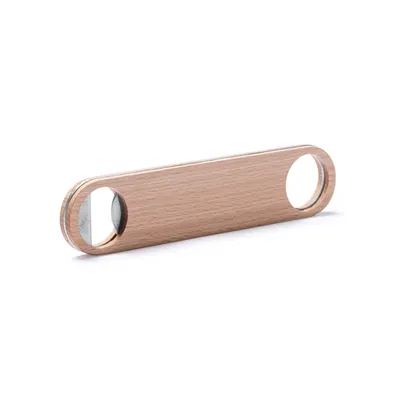 Abrebotellas de madera de haya con colgador personalizable
