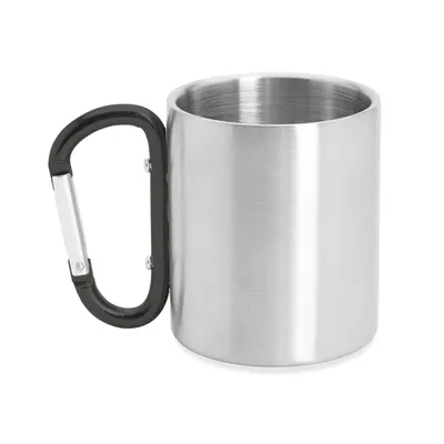 Taza de acero Guaya doble pared con mosquetón 230 ml personalizable