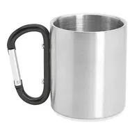 Taza de acero Guaya doble pared con mosquetón 230 ml de acero inoxidable, detalle 2