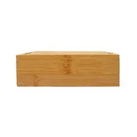 Set Algor de 4 posavasos de bambú con caja de bambú natural, vista lateral