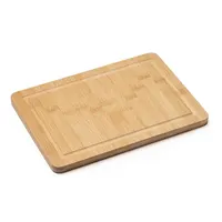 Tabla de cortar rectangular de bambú Angus de bambú natural, vista frontal
