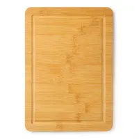 Tabla de cortar rectangular de bambú Angus de bambú natural, vista lateral