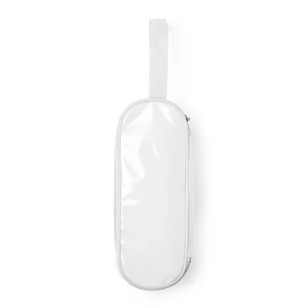Portabocadillos de PVC Rigax isotérmico con cremallera en blanco, vista frontal