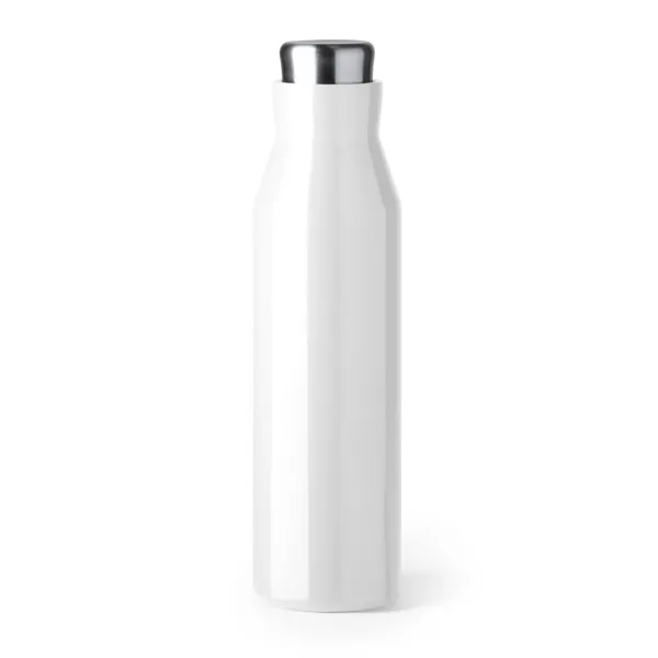 Bidón termo de acero 304 Torke 600 ml tapón antigoteo en blanco de acero inoxidable, vista frontal