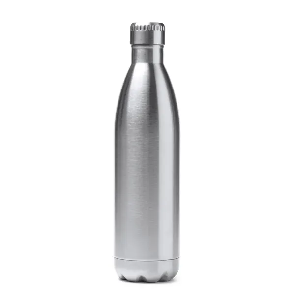 Bidón térmico de acero 304 Beluga 850 ml acabado brillante en plata de acero inoxidable 304, vista frontal