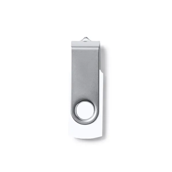 Memoria USB Marvin 2.0 ABS clip giratorio en blanco de ABS y metal, vista frontal