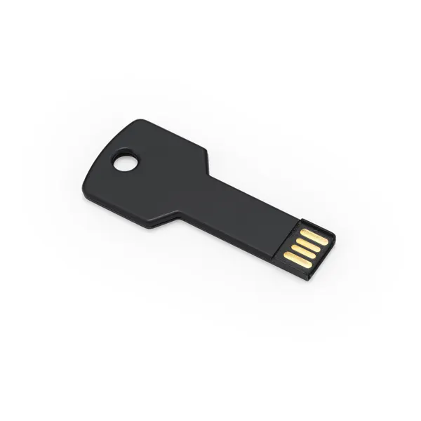 Memoria USB Cylon 2.0 aluminio forma de llave 16 GB en negro de aluminio, vista frontal