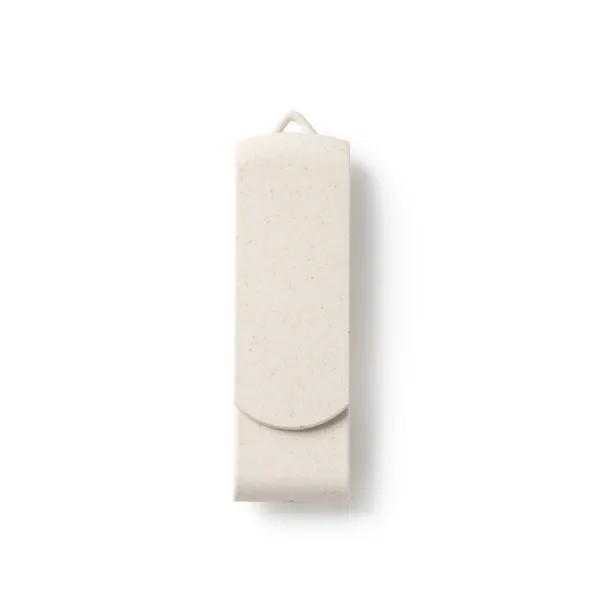 Memoria USB Kinox 16 GB fibra de trigo clip giratorio en crudo de fibra de trigo, vista frontal