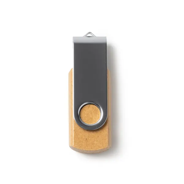 Memoria USB Vibo 16 GB cartón reciclado en crudo de cartón reciclado, vista frontal