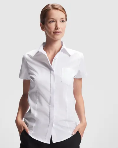 Camisa mujer manga corta popelín 130 g personalizable