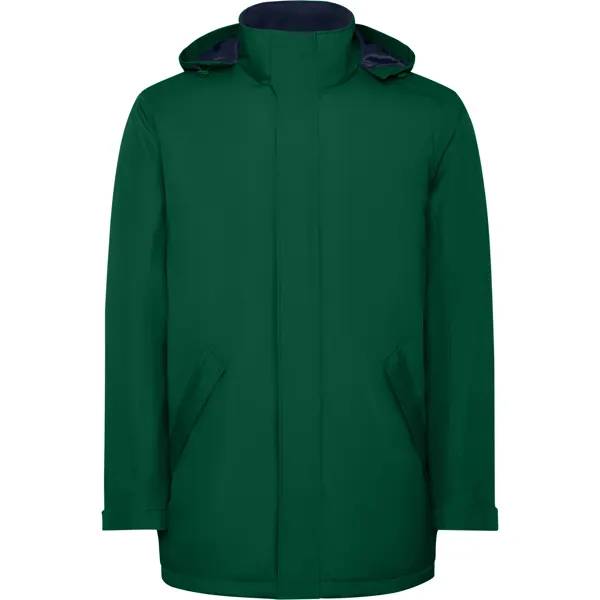 Parka acolchada de poliéster reciclado America 400 g en verde botella de exterior: 100% poliéster reciclado, vista frontal
