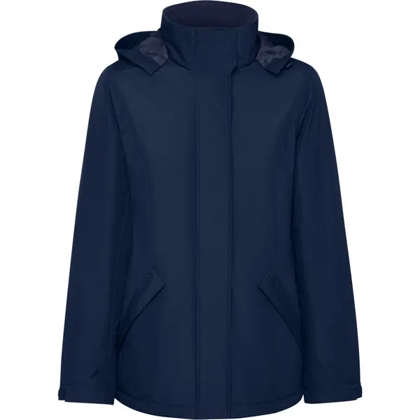 Parka acolchada de poliéster reciclado America 400 g mujer en marino de exterior: 100% poliéster reciclado, vista frontal