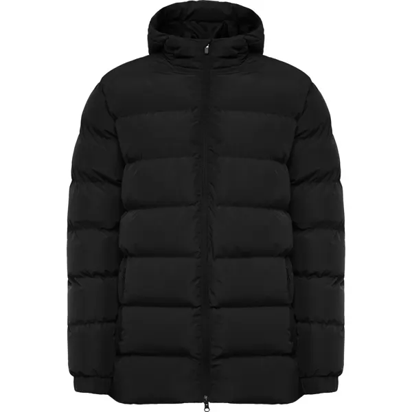 Parka acolchada repelente al agua Nepal con visera 790 g en negro de tejido exterior: 100% poliéster, vista frontal