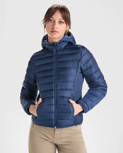 Chaqueta mujer acolchada con capucha 290 g personalizable