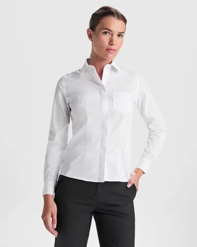 Camisa mujer manga larga popelín 130 g personalizable