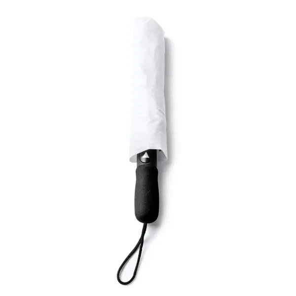 Paraguas plegable antiviento mango EVA automático Miyagi en blanco de tejido pongee 190T, vista frontal