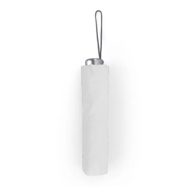 Paraguas plegable manual Yaku 95 cm con funda en blanco de poliéster 190T, metal y plástico, vista frontal