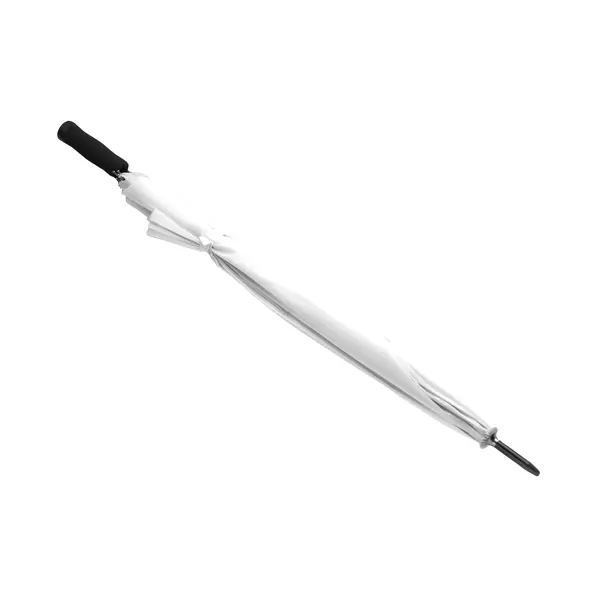 Paraguas antiviento XL Harul 130 cm automático en blanco de poliéster 190T, goma EVA, fibra de vidrio y, vista frontal