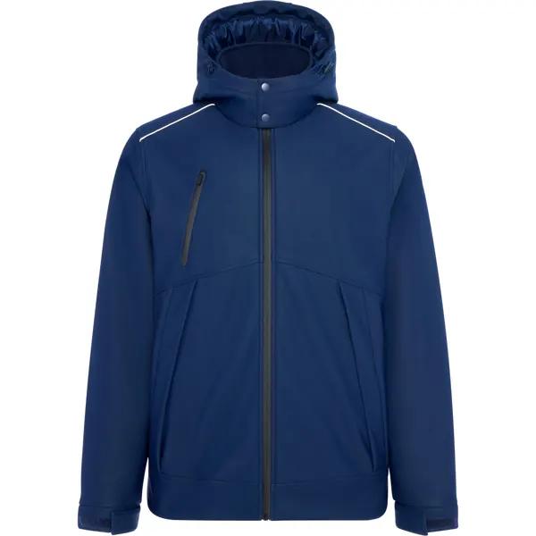 Parka térmica acolchada reflectante Emin 570 g en marino de tejido principal: 78% poliéster, 22% elastano, vista frontal