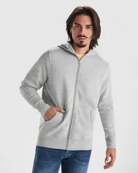 Sudadera Montblanc con capucha y cremallera 280 g de 50% algodón / 50% poliéster, felpa perchada, vista frontal