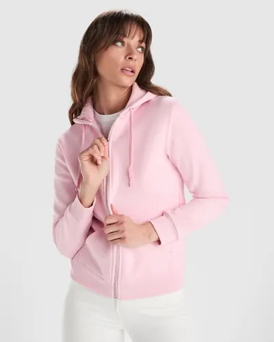 Sudadera capucha cremallera metálica Veleta 280 g mujer personalizable